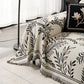 Modern Minimalist Chenille Willow Leaf Pattern Couch Cover Blanket, Luxurious Blankets for The Sofa