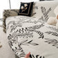 Modern Minimalist Chenille Willow Leaf Pattern Couch Cover Blanket, Luxurious Blankets for The Sofa