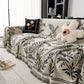 Modern Minimalist Chenille Willow Leaf Pattern Couch Cover Blanket, Luxurious Blankets for The Sofa