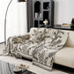 Modern Minimalist Chenille Willow Leaf Pattern Couch Cover Blanket, Luxurious Blankets for The Sofa