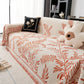 Modern Minimalist Chenille Willow Leaf Pattern Couch Cover Blanket, Luxurious Blankets for The Sofa