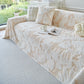 Plush Faux Rabbit Fur Warm Sofa Cover with Waves Jacquard Textured Throw Blankets for Couch