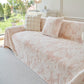 Plush Faux Rabbit Fur Warm Sofa Cover with Waves Jacquard Textured Throw Blankets for Couch