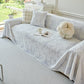 Plush Faux Rabbit Fur Warm Sofa Cover with Waves Jacquard Textured Throw Blankets for Couch