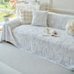 Plush Faux Rabbit Fur Warm Sofa Cover with Waves Jacquard Textured Throw Blankets for Couch