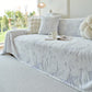 Plush Faux Rabbit Fur Warm Sofa Cover with Waves Jacquard Textured Throw Blankets for Couch