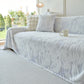 Plush Faux Rabbit Fur Warm Sofa Cover with Waves Jacquard Textured Throw Blankets for Couch