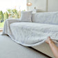 Plush Faux Rabbit Fur Warm Sofa Cover with Waves Jacquard Textured Throw Blankets for Couch