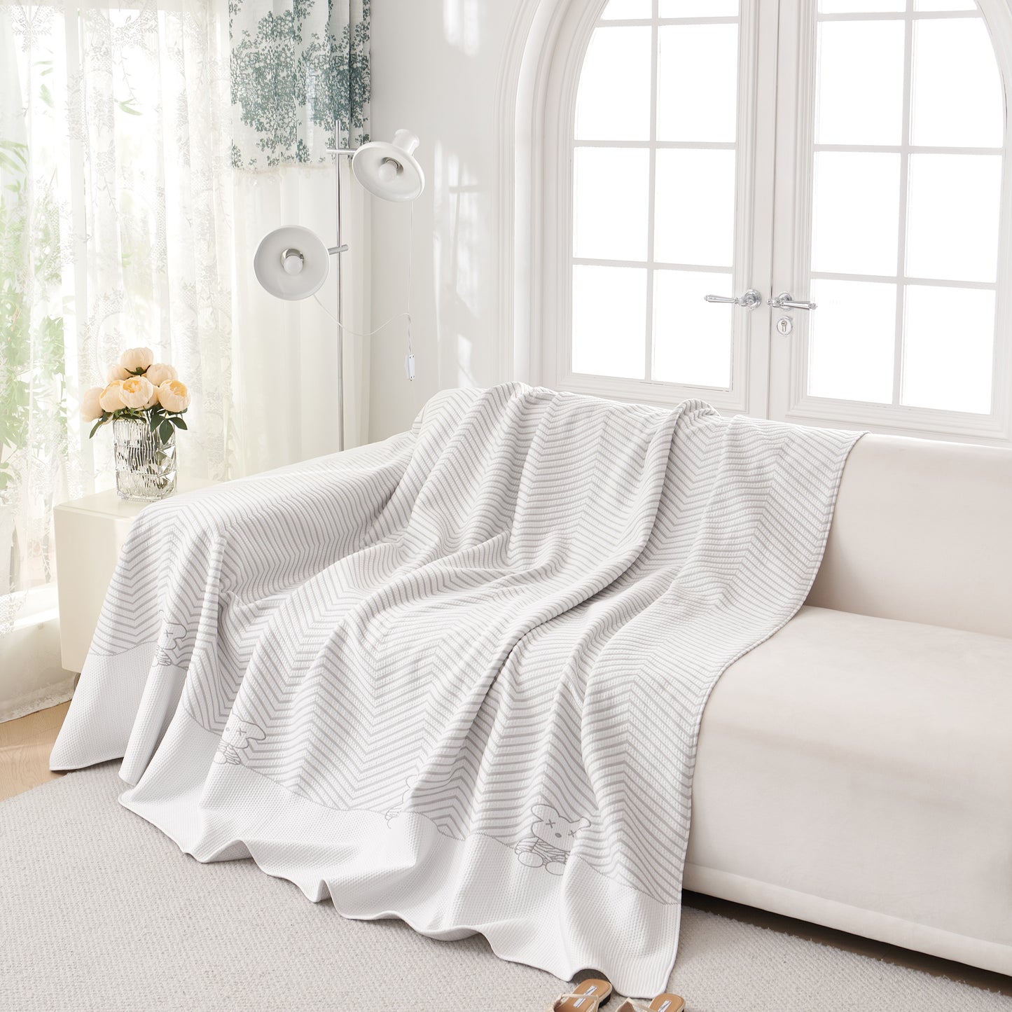 Cool Summer Blanket for Couches, Soft Comfy Lightweight Cooling Sofa Blankets Cover for All Seasons