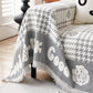 Chenille Houndstooth Sofa Cover, Throw Blankets for Couch, Cozy and Modern Couch Covers for Cats