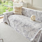 Plush Faux Rabbit Fur Warm Sofa Cover with Waves Jacquard Textured Throw Blankets for Couch