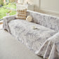 Plush Faux Rabbit Fur Warm Sofa Cover with Waves Jacquard Textured Throw Blankets for Couch