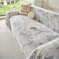 Plush Faux Rabbit Fur Warm Sofa Cover with Waves Jacquard Textured Throw Blankets for Couch