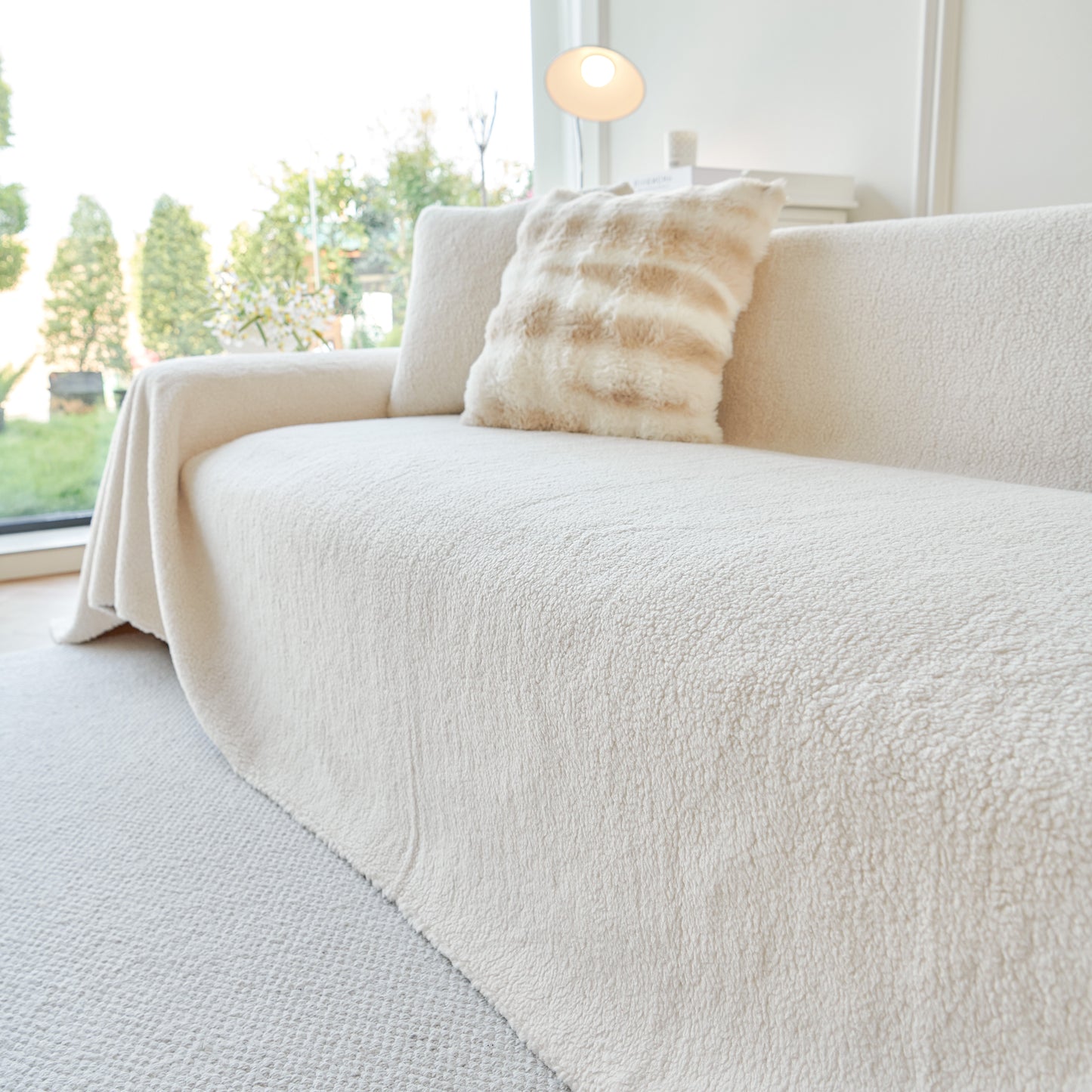 Thick Lamb Fleece Sofa Protector Cover Stylish Durable Slipcovers for Couches and Chairs