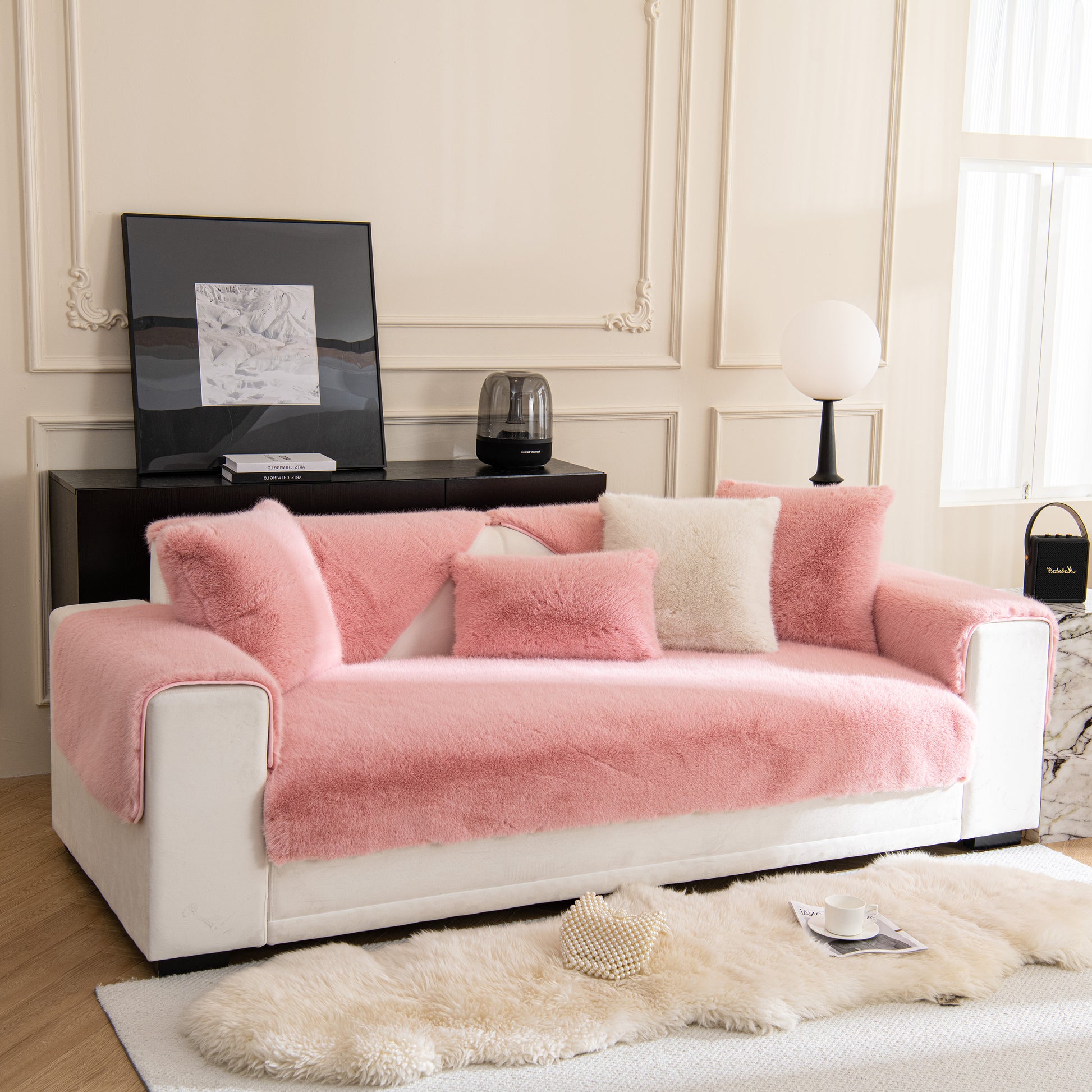 UMMH Plush Sofa Cover Winter Thickening Warm Plush Cushions Non