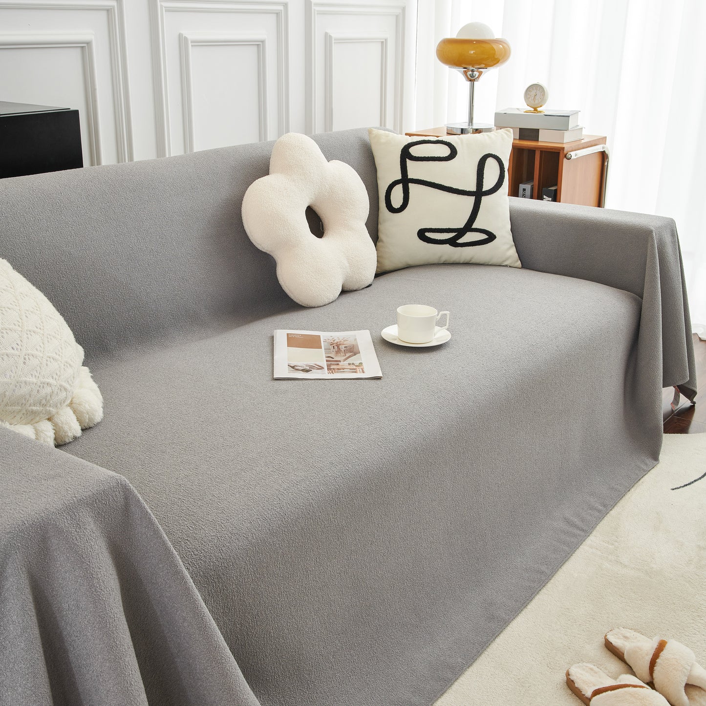 Teddy Sofa Cover Blanket, Waterproof, Dustproof Cover, Cozy Throw Blanket and Stylish Slipcover for Couch