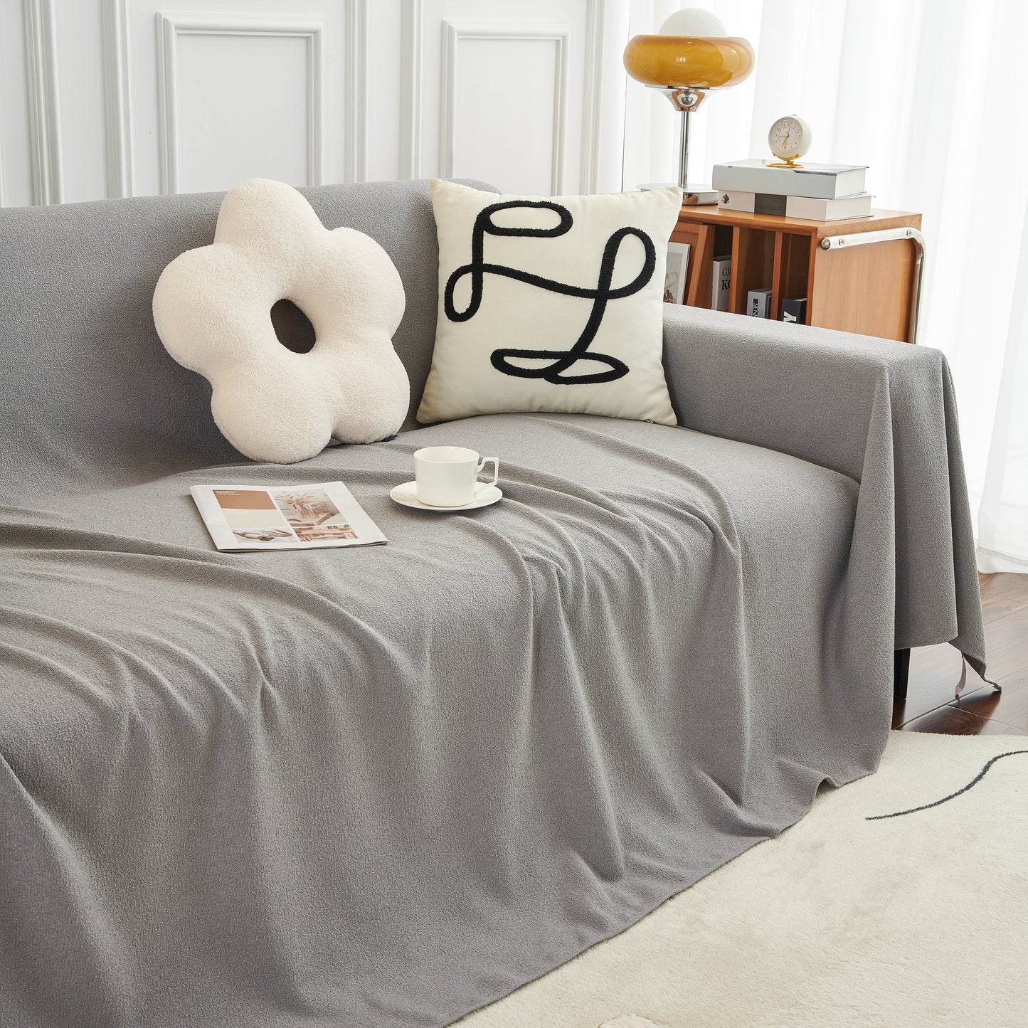 Teddy Sofa Cover Blanket, Waterproof, Dustproof Cover, Cozy Throw Blanket and Stylish Slipcover for Couch