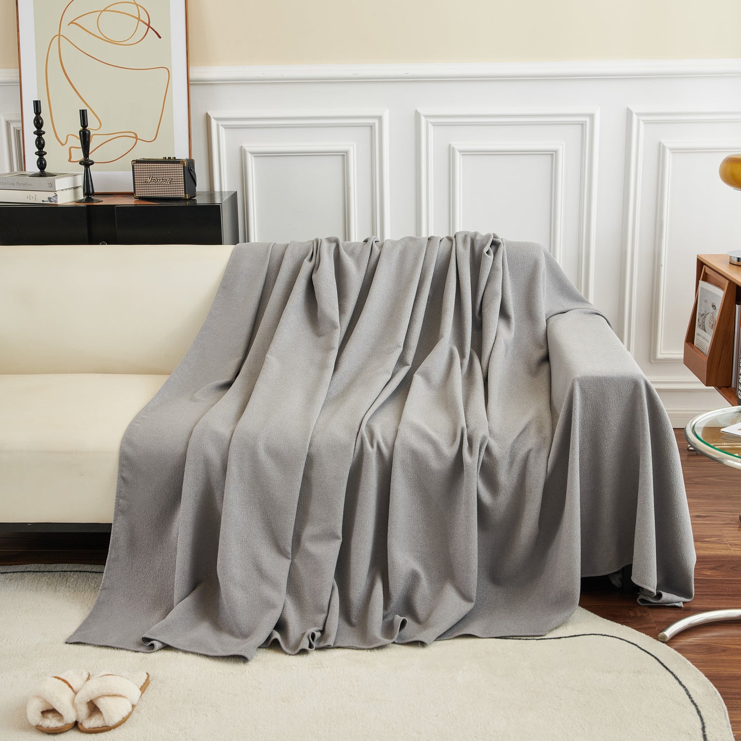 Teddy Sofa Cover Blanket, Waterproof, Dustproof Cover, Cozy Throw Blanket and Stylish Slipcover for Couch