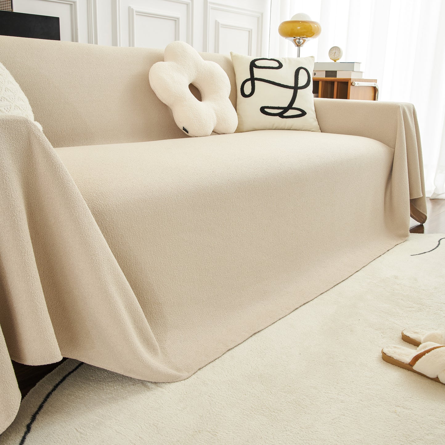 Teddy Sofa Cover Blanket, Waterproof, Dustproof Cover, Cozy Throw Blanket and Stylish Slipcover for Couch