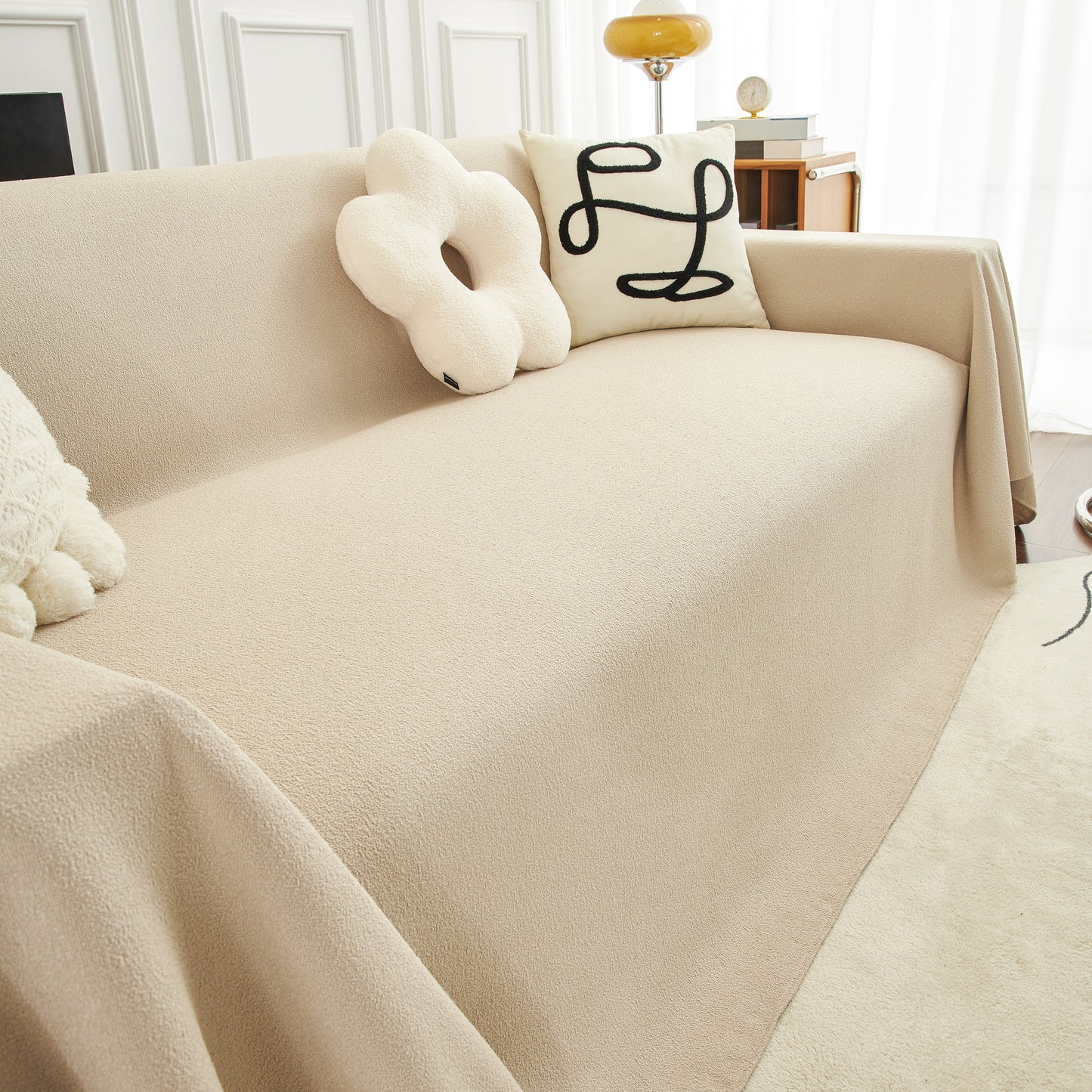 Teddy Sofa Cover Blanket, Waterproof, Dustproof Cover, Cozy Throw Blanket and Stylish Slipcover for Couch