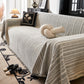 Herringbone Chenille Couch Cover Blanket Soft Durable Throw Sofa Protector with Tassel