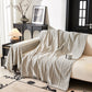 Herringbone Chenille Couch Cover Blanket Soft Durable Throw Sofa Protector with Tassel