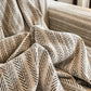 Herringbone Chenille Couch Cover Blanket Soft Durable Throw Sofa Protector with Tassel