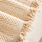 Herringbone Chenille Couch Cover Blanket Soft Durable Throw Sofa Protector with Tassel