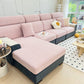 Fleece Fabric Cushion Covers for Sectional Sofas and L-Shaped Couch, Stretch Washable Sofa Seat Covers