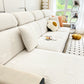 Fleece Fabric Cushion Covers for Sectional Sofas and L-Shaped Couch, Stretch Washable Sofa Seat Covers