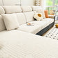 Fleece Fabric Cushion Covers for Sectional Sofas and L-Shaped Couch, Stretch Washable Sofa Seat Covers