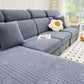 Fleece Fabric Cushion Covers for Sectional Sofas and L-Shaped Couch, Stretch Washable Sofa Seat Covers