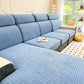 Fleece Fabric Cushion Covers for Sectional Sofas and L-Shaped Couch, Stretch Washable Sofa Seat Covers