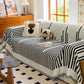 Boho Stripe Sectional Couch Cover Soft Chenille Sofa Slipcovers Blanket on The Sofa for Living Room