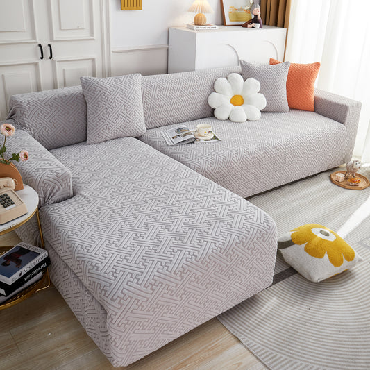 L Shape Sectional Sofa Cover Soft Stretch Furniture Protector Couch Slipcover with 1pcs Free Pillowcases