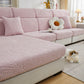 Cozy Plush Coral Fleece Sofa Cushion Slipcovers, Stretch Leaves Cushion Covers, Furniture Slipcovers