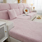 Cozy Plush Coral Fleece Sofa Cushion Slipcovers, Stretch Leaves Cushion Covers, Furniture Slipcovers