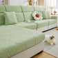 Cozy Plush Coral Fleece Sofa Cushion Slipcovers, Stretch Leaves Cushion Covers, Furniture Slipcovers