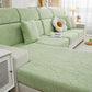 Cozy Plush Coral Fleece Sofa Cushion Slipcovers, Stretch Leaves Cushion Covers, Furniture Slipcovers