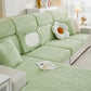 Cozy Plush Coral Fleece Sofa Cushion Slipcovers, Stretch Leaves Cushion Covers, Furniture Slipcovers