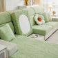 Cozy Plush Coral Fleece Sofa Cushion Slipcovers, Stretch Leaves Cushion Covers, Furniture Slipcovers