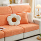 Cozy Plush Coral Fleece Sofa Cushion Slipcovers, Stretch Leaves Cushion Covers, Furniture Slipcovers