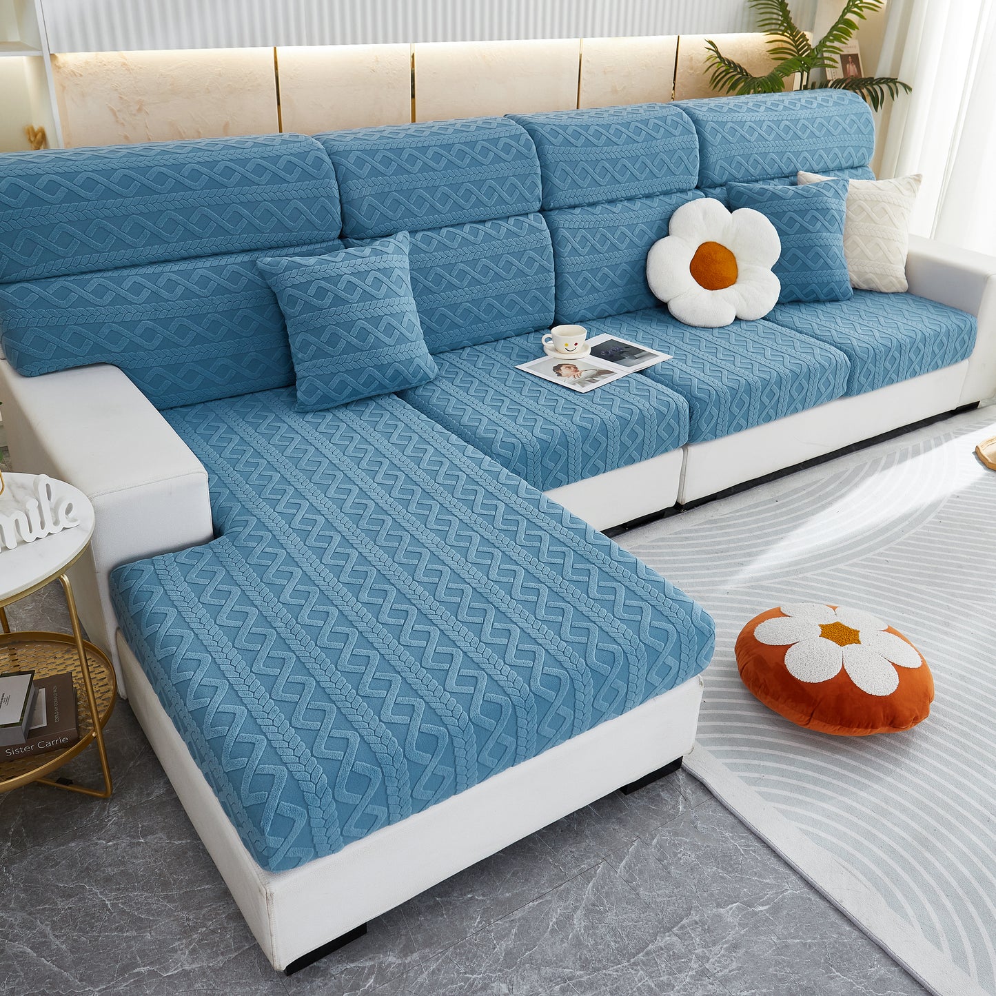 Stretch Couch Seat Cushion Covers, Sofa Slipcover Sofa Cover Soft Flexibility with Elastic Bottom