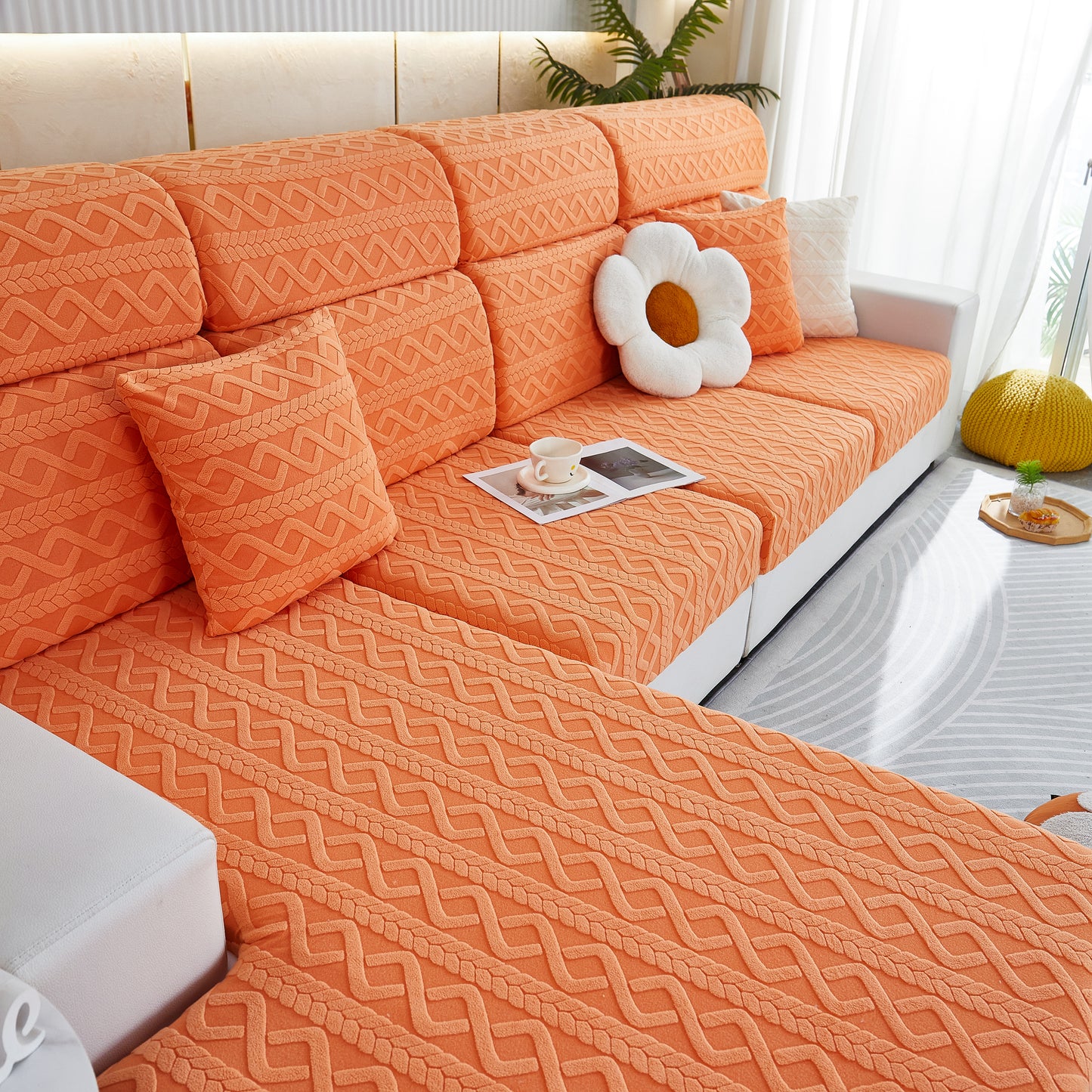 Stretch Couch Seat Cushion Covers, Sofa Slipcover Sofa Cover Soft Flexibility with Elastic Bottom