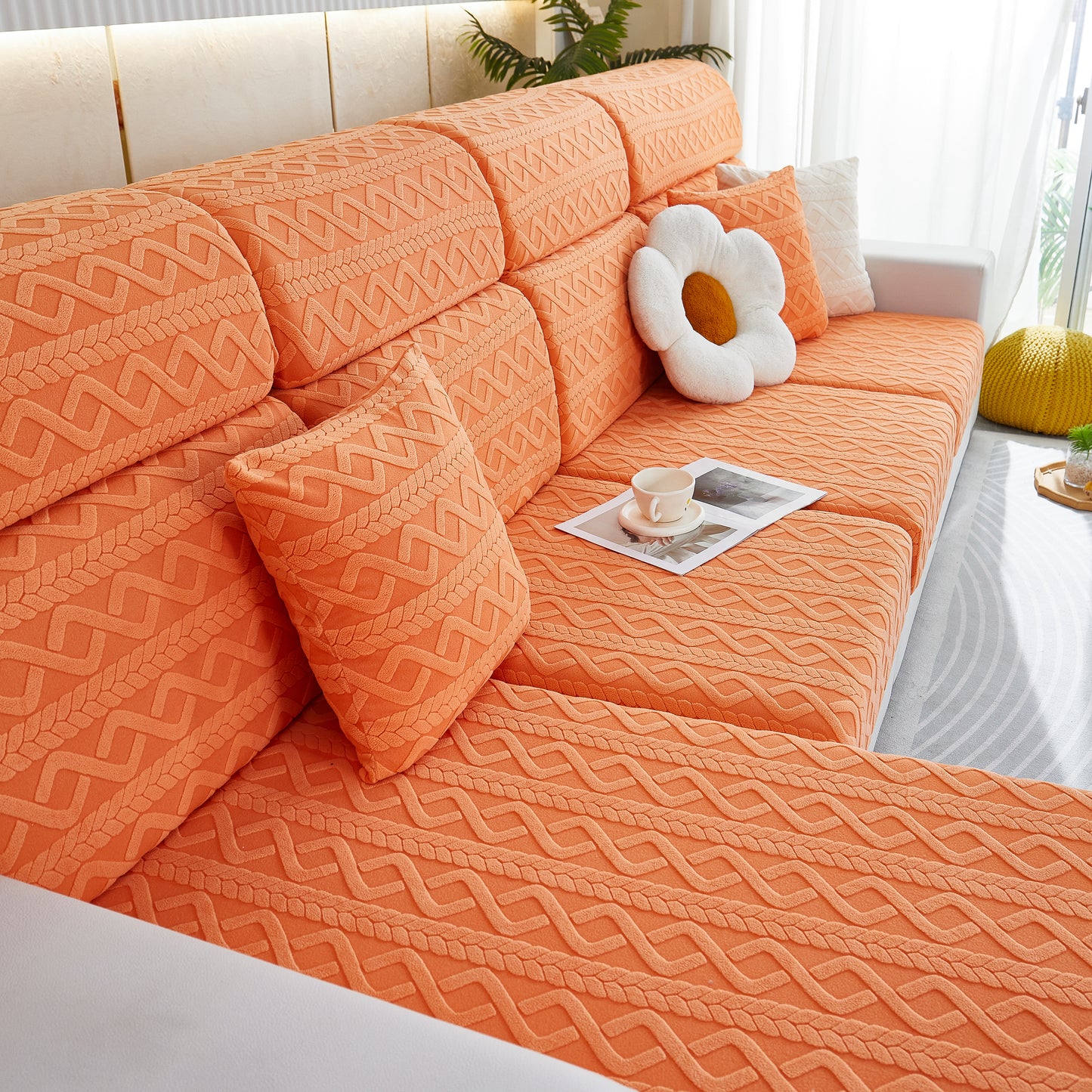 Stretch Couch Seat Cushion Covers, Sofa Slipcover Sofa Cover Soft Flexibility with Elastic Bottom