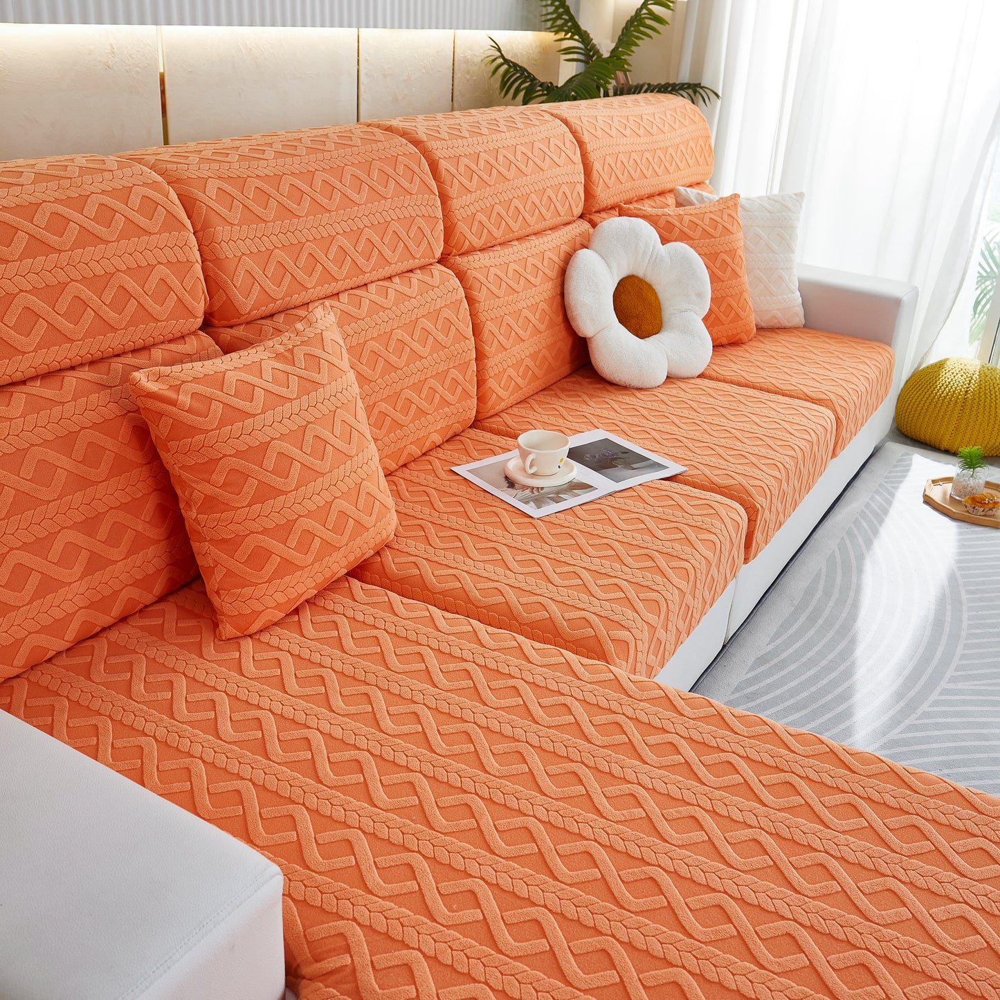 Stretch Couch Seat Cushion Covers, Sofa Slipcover Sofa Cover Soft Flexibility with Elastic Bottom