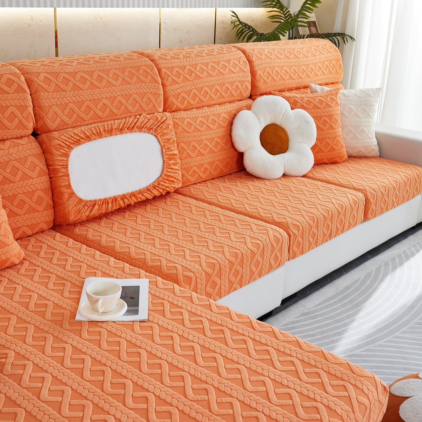 Stretch Couch Seat Cushion Covers, Sofa Slipcover Sofa Cover Soft Flexibility with Elastic Bottom