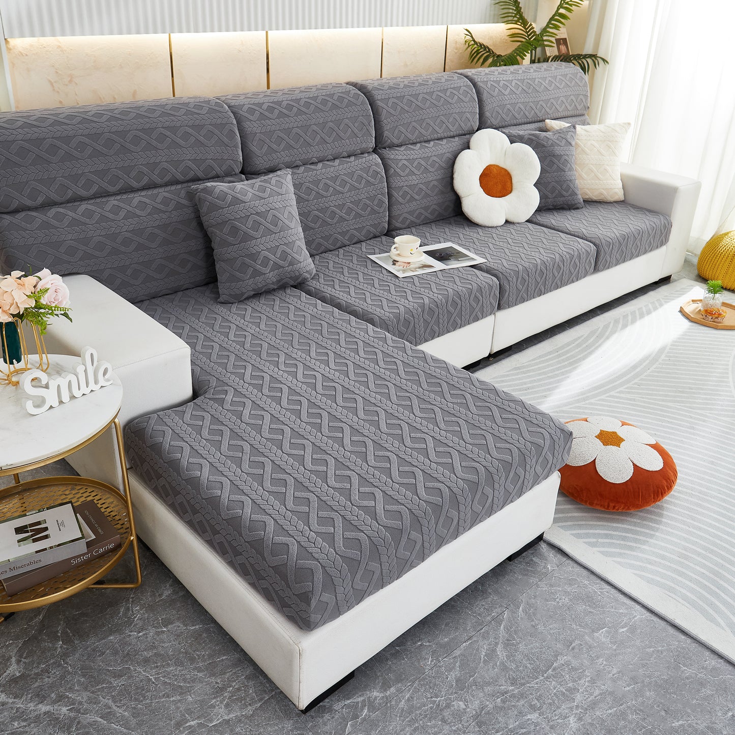 Stretch Couch Seat Cushion Covers, Sofa Slipcover Sofa Cover Soft Flexibility with Elastic Bottom