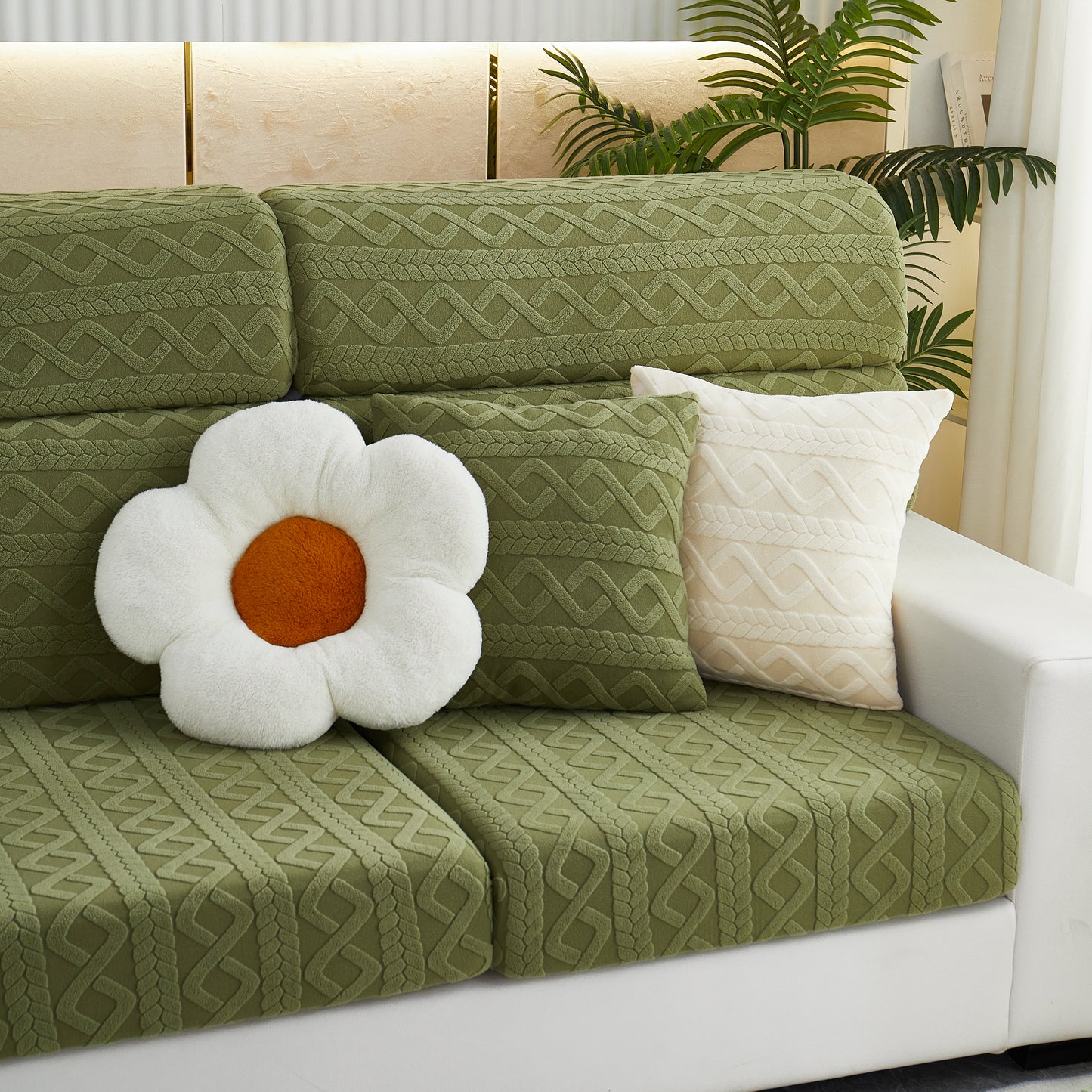 Stretch Couch Seat Cushion Covers, Sofa Slipcover Sofa Cover Soft Flexibility with Elastic Bottom