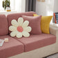 Sunflower Jacquard Fleece Stretchable Cushion Cover, Non-Slip Furniture Covers for Pets, L Shaped Couch Cushion Covers